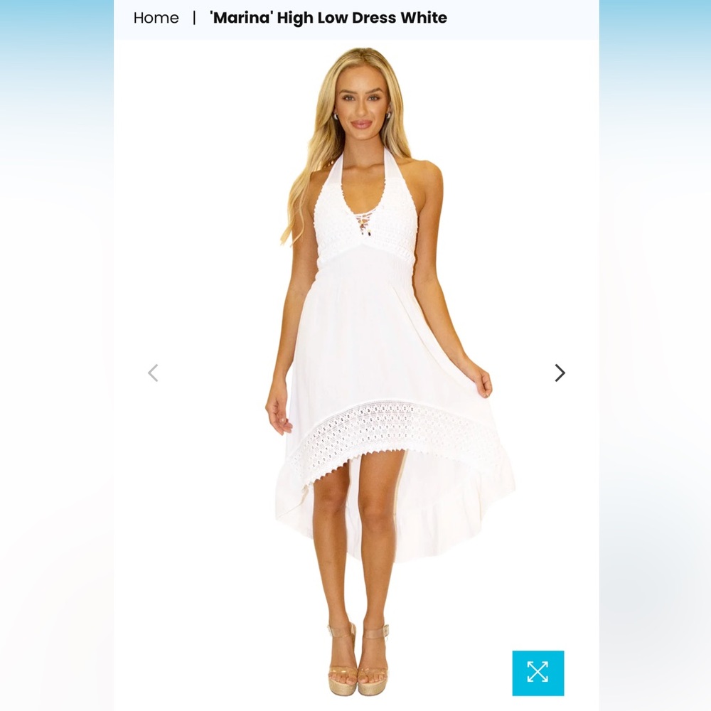 NWT Seaspice Resort Wear white halter high low dress. Size large